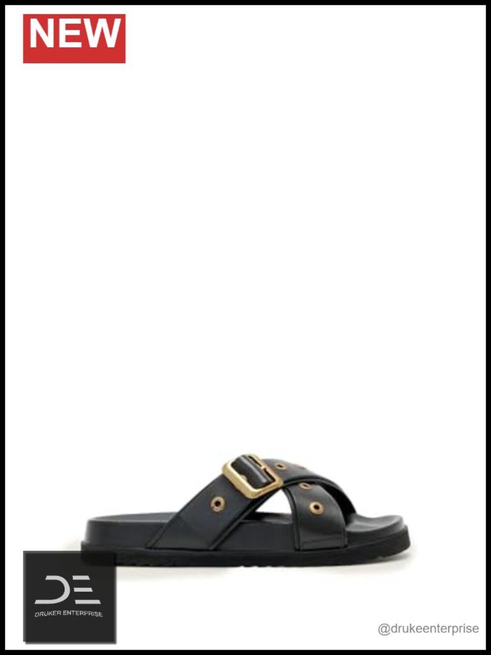 Western Slide Sandals Leather Slingback